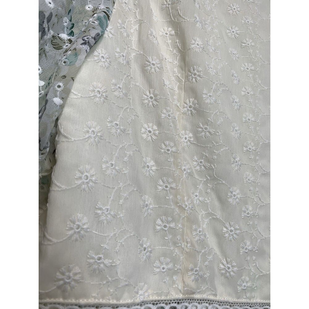 ASOS Women's 10 Eyelet Tiered Midi Tea Dress Mixed Ditsy Print Embroidered NWT - Picture 9 of 11